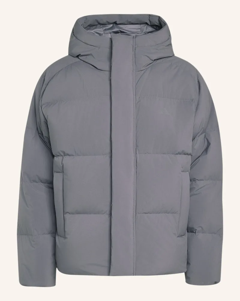 adidas Helionic Puffer Jacke Kapuze grau Grau