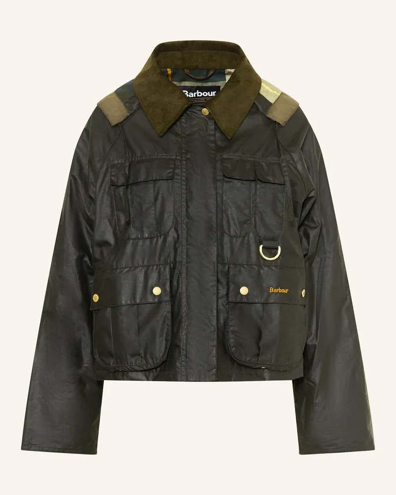 Barbour Fieldjacket Liza gruen Dunkelgrau