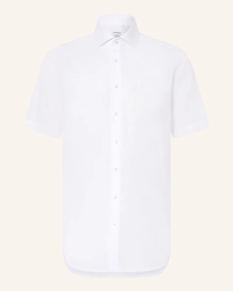 Seidensticker Kurzarm-Hemd Regular Fit weiss Weiss
