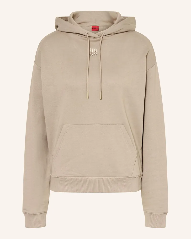 HUGO BOSS Hoodie Delfinia beige Hellgrau