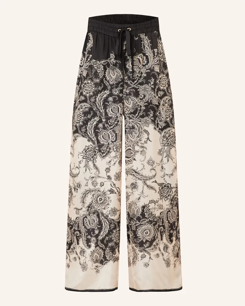 Zimmermann Seidenhose Rhiannon schwarz Ecru