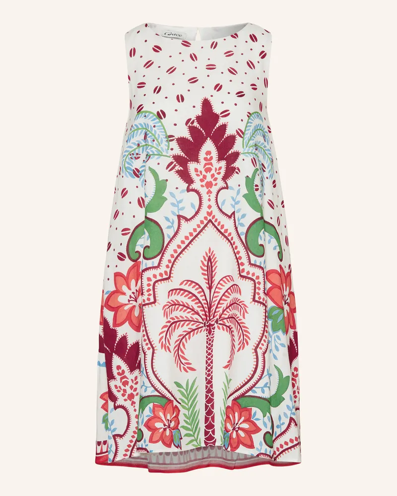 Grace Kleid Mit Leinen beige Weiss