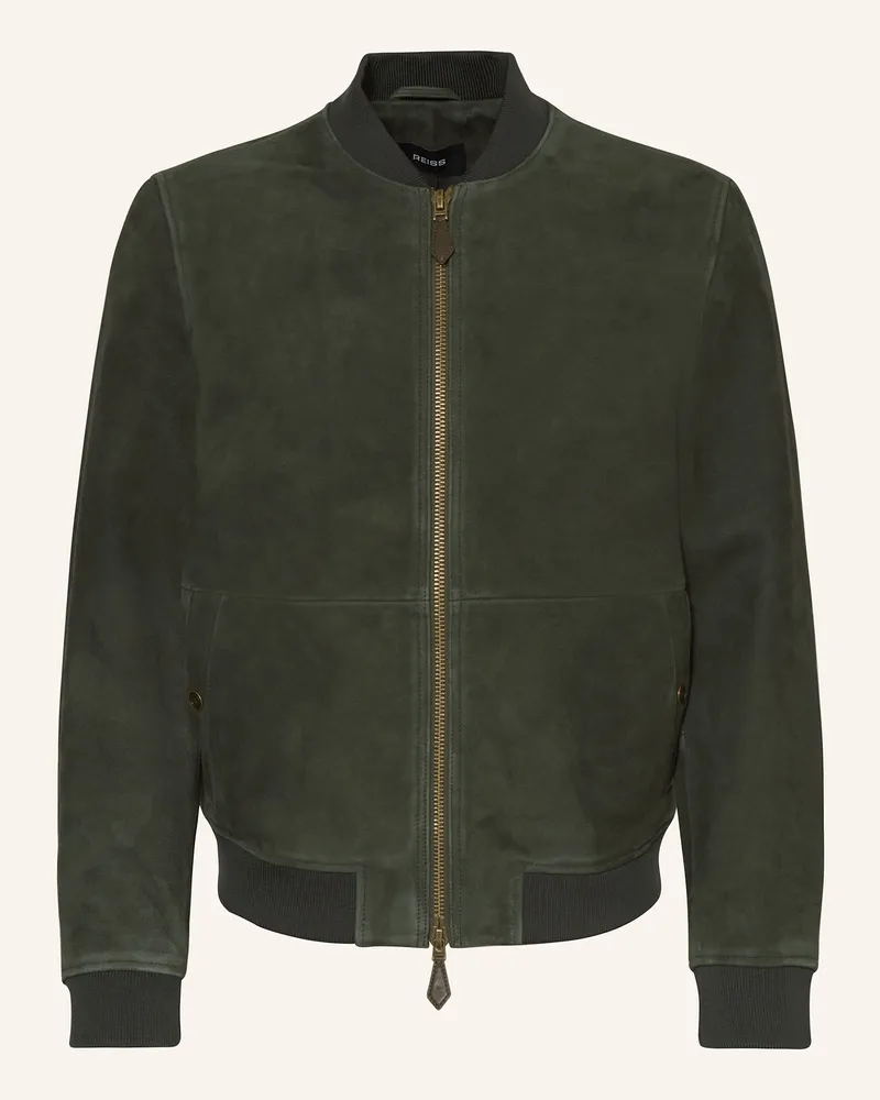 Reiss Lederblouson BRICK Dunkelgrün