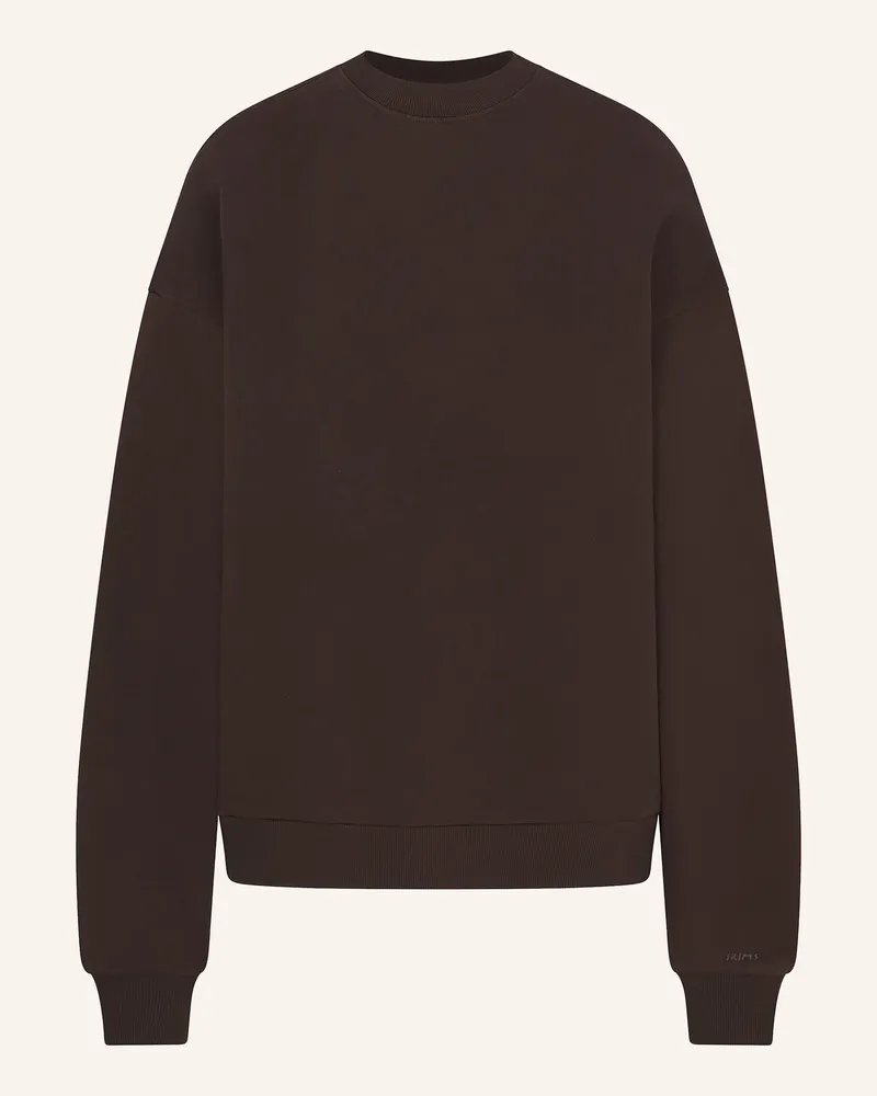 SKIMS Lounge-Sweatshirt BOYFRIEND FLEECE Espresso