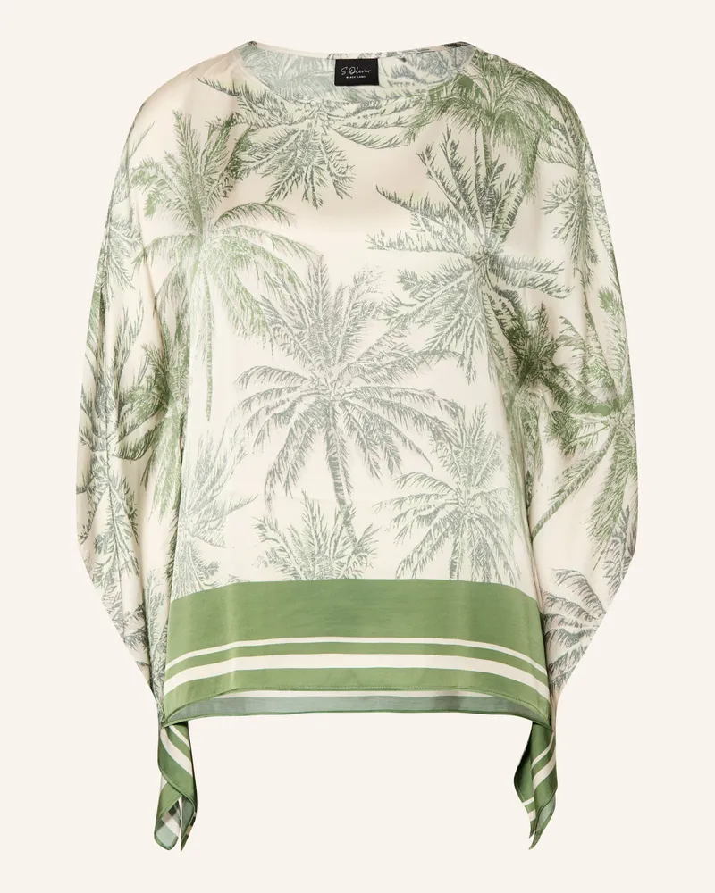 S.Oliver Blusenshirt Aus Satin Mit 3/4-Arm weiss Grün
