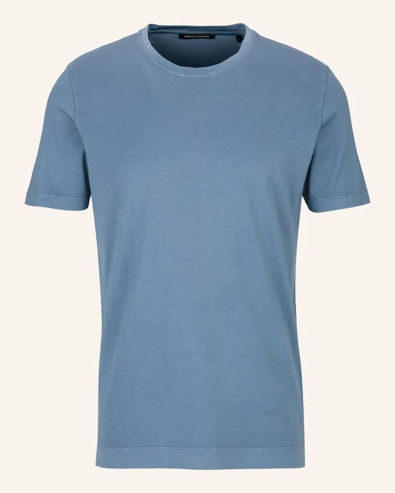 Trusted Handwork Round Neck 1/2-Sleeve T-Shirt Blau