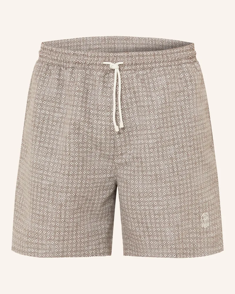 Brunello Cucinelli Badeshorts braun Hellbraun