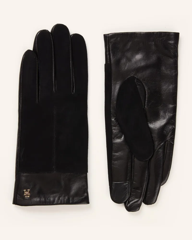 Tommy Hilfiger Lederhandschuhe Schwarz
