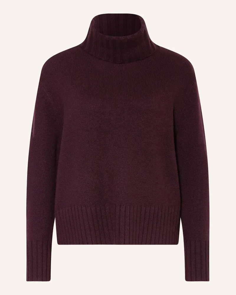 Mrs & HUGS Rollkragenpullover mit Cashmere Dunkellila