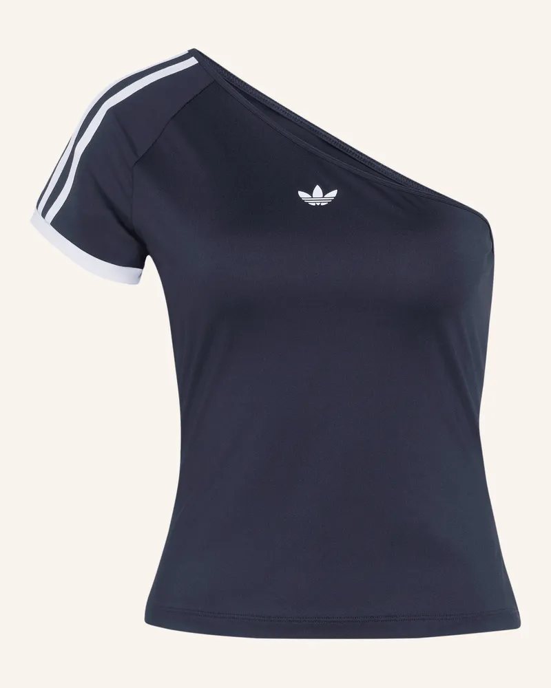 adidas One-Shoulder-Shirt Mit Galonstreifen schwarz Schwarz