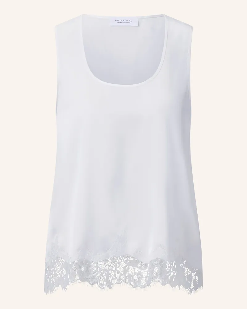 Rich&Royal Satintop Mit Spitze weiss Weiss