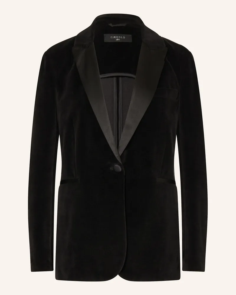 CIRCOLO 1901 Samtblazer schwarz Schwarz