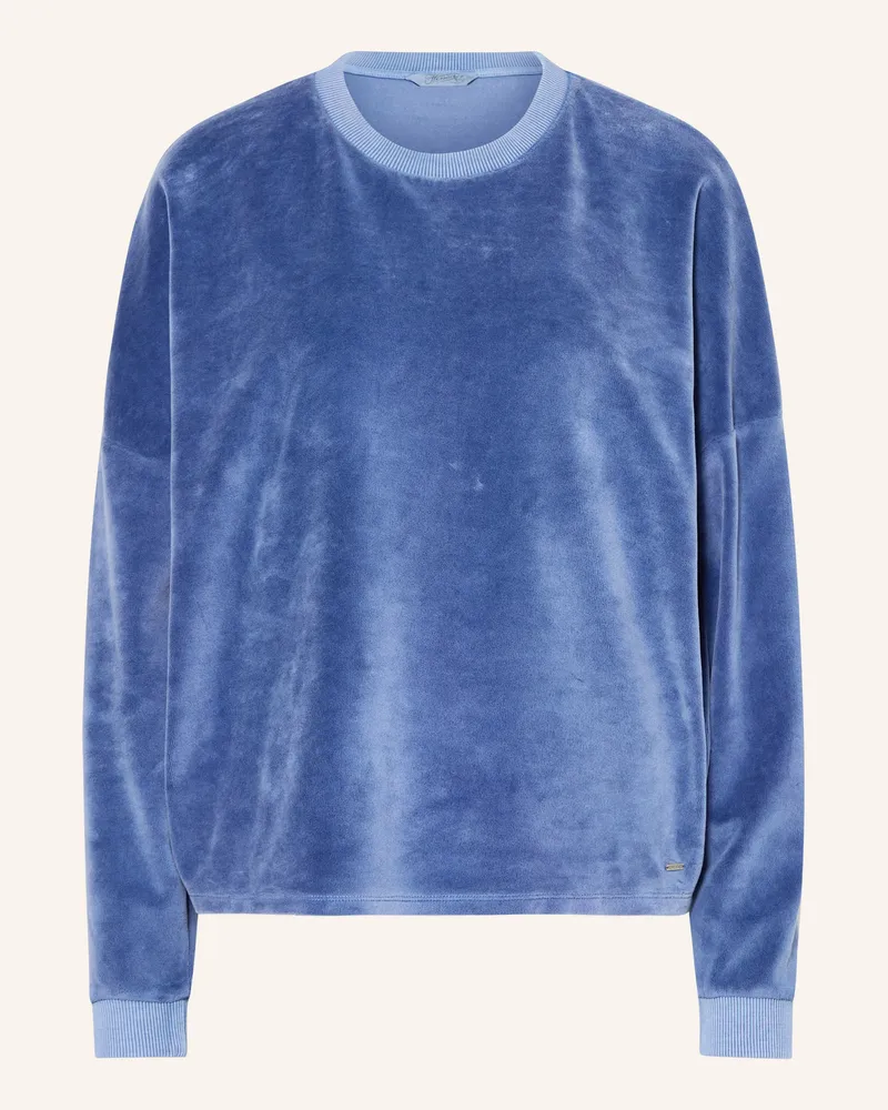 Herrlicher Sweatshirt Smila Aus Samt blau Blau