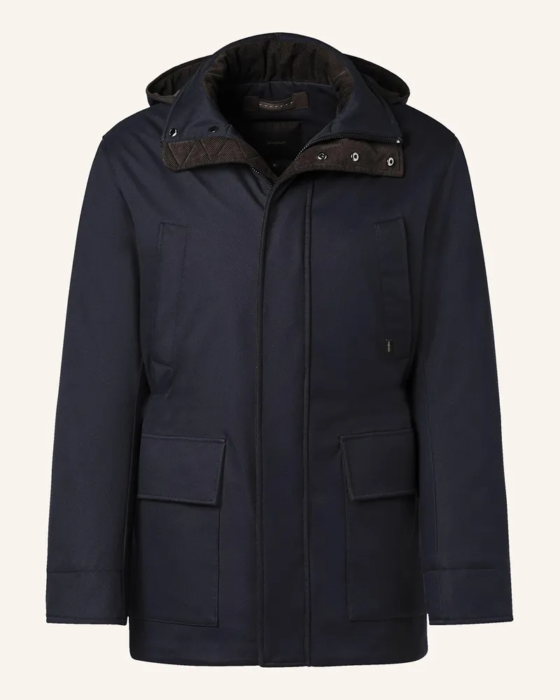 windsor. Jacke mit abnehmbarer Kapuze Dunkelblau
