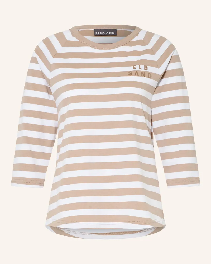 ELBSAND Shirt Celin Mit 3/4-Arm beige Weiss