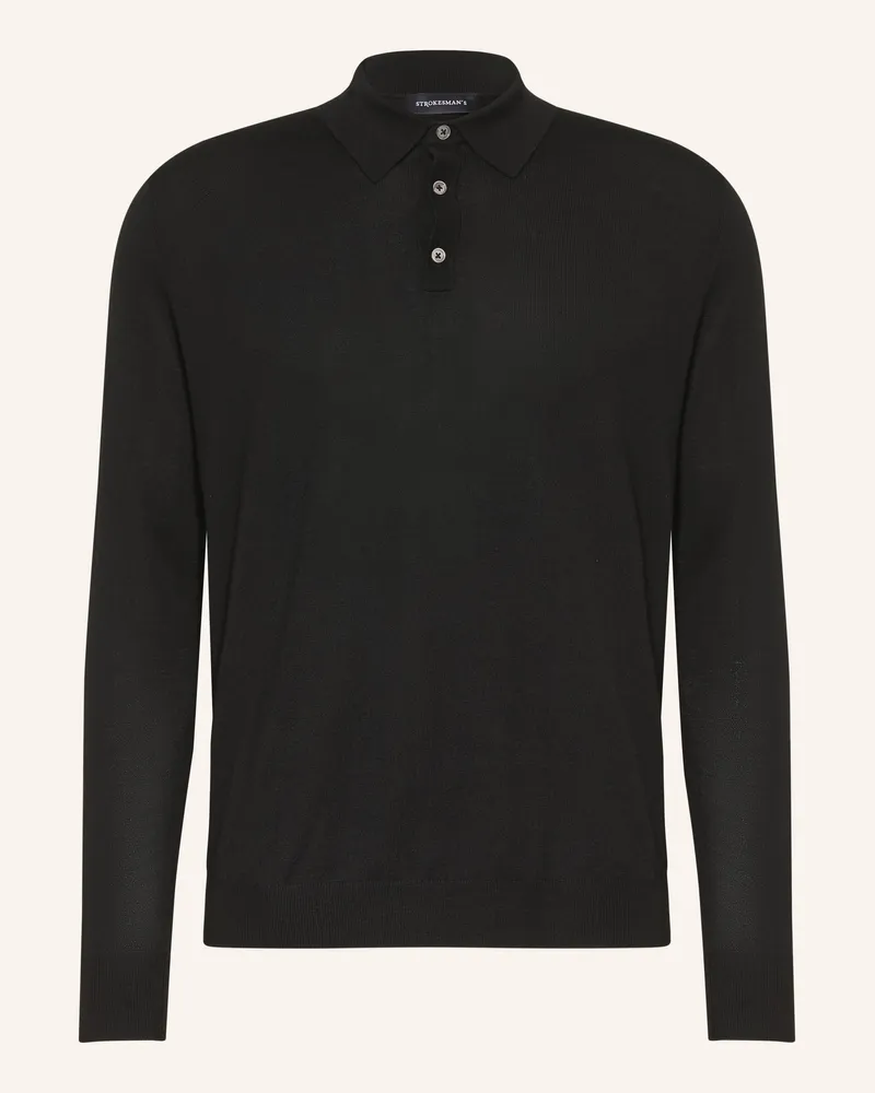 Strokesman's Strick-Poloshirt schwarz Schwarz