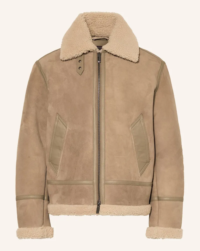 Tommy Hilfiger Lederjacke gruen Taupe