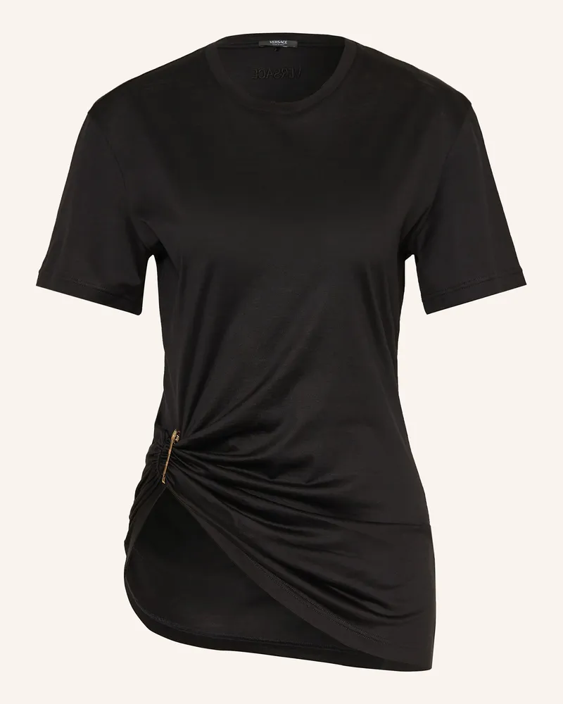 Versace T-Shirt mit Seide Schwarz