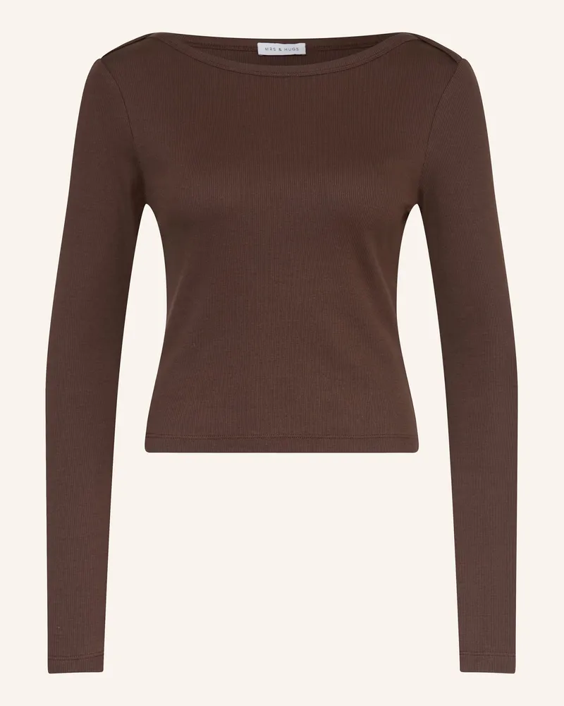 Mrs & HUGS Longsleeve Dunkelbraun