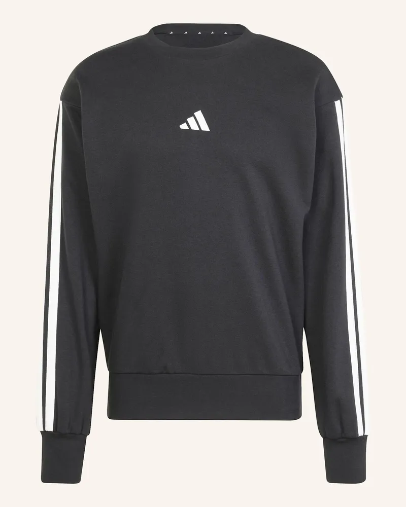 adidas ESSENTIALS 3-STREIFEN FRENCH TERRY SWEATSHIRT Schwarz