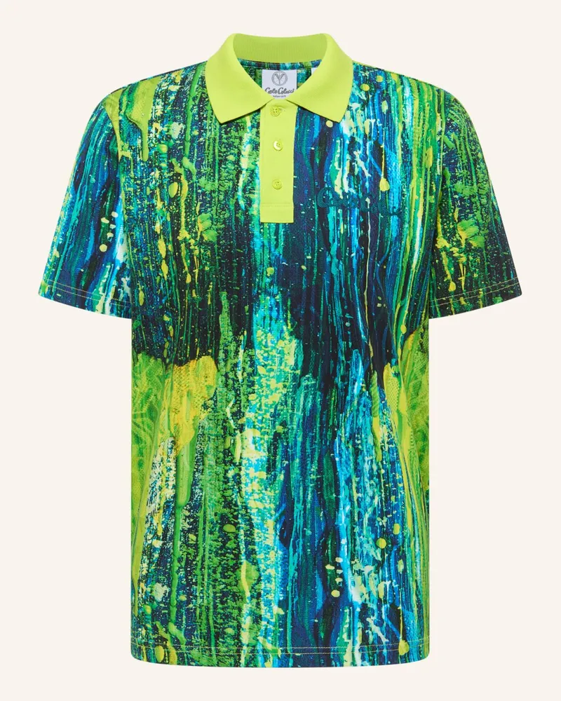 Carlo Colucci Poloshirt - AI DRIP KNIT FASCELLA Dunkelblau