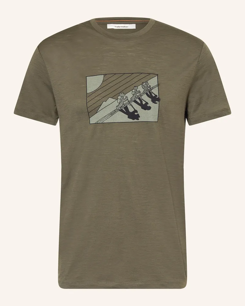 Icebreaker T-Shirt aus Merinowolle Khaki