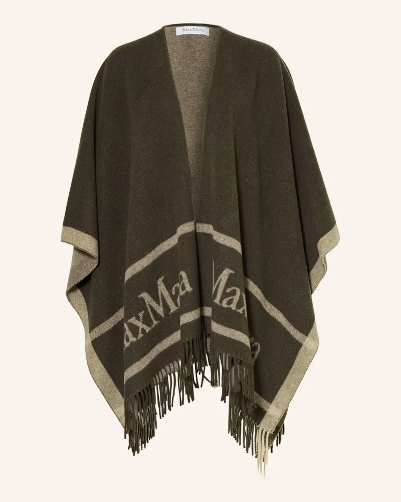 Max Mara Jacquard-Cape Hilde gruen Khaki