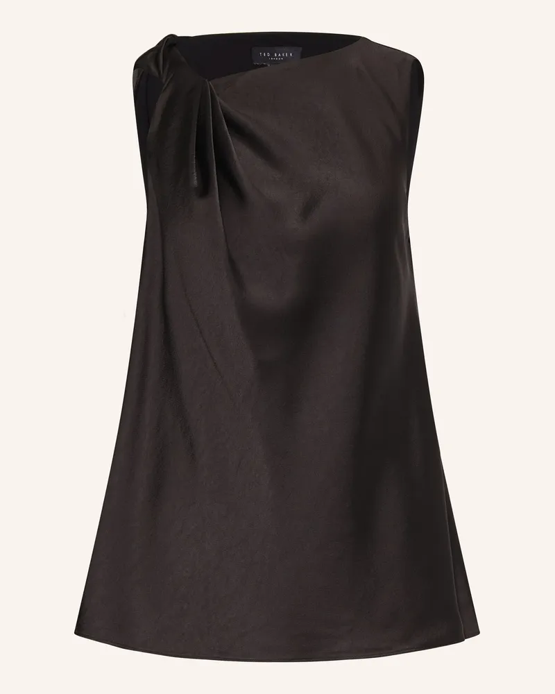Ted Baker Top Miona Aus Satin schwarz Schwarz