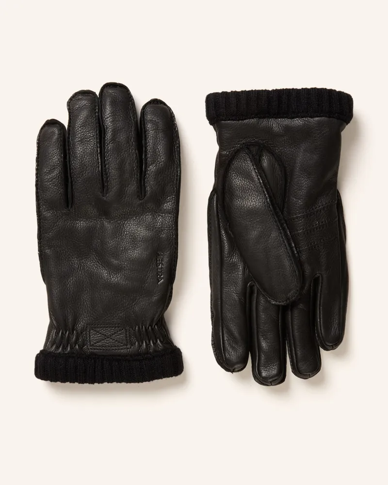 Hestra Lederhandschuhe schwarz Schwarz