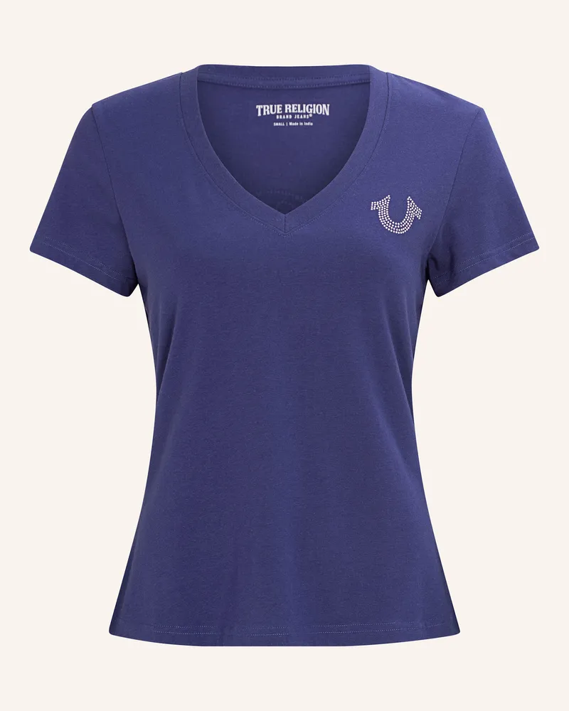 True Religion T-Shirt BUDDHA CRYSTAL Blau
