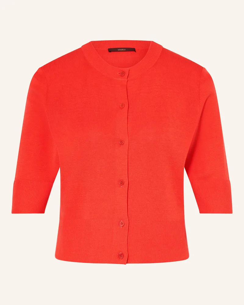 windsor. Strickjacke aus Seide mit 3/4-Arm Rot