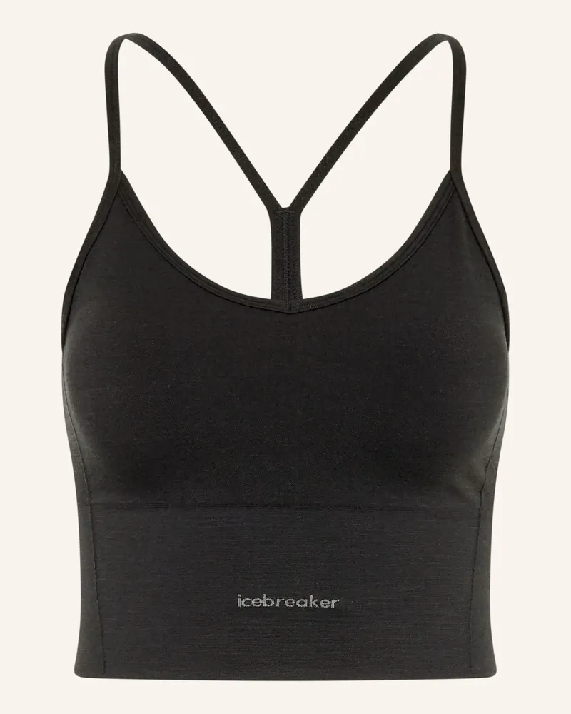 Icebreaker Sport-Bh 260 Zoneknit Seamless Mit Merinowolle schwarz Schwarz