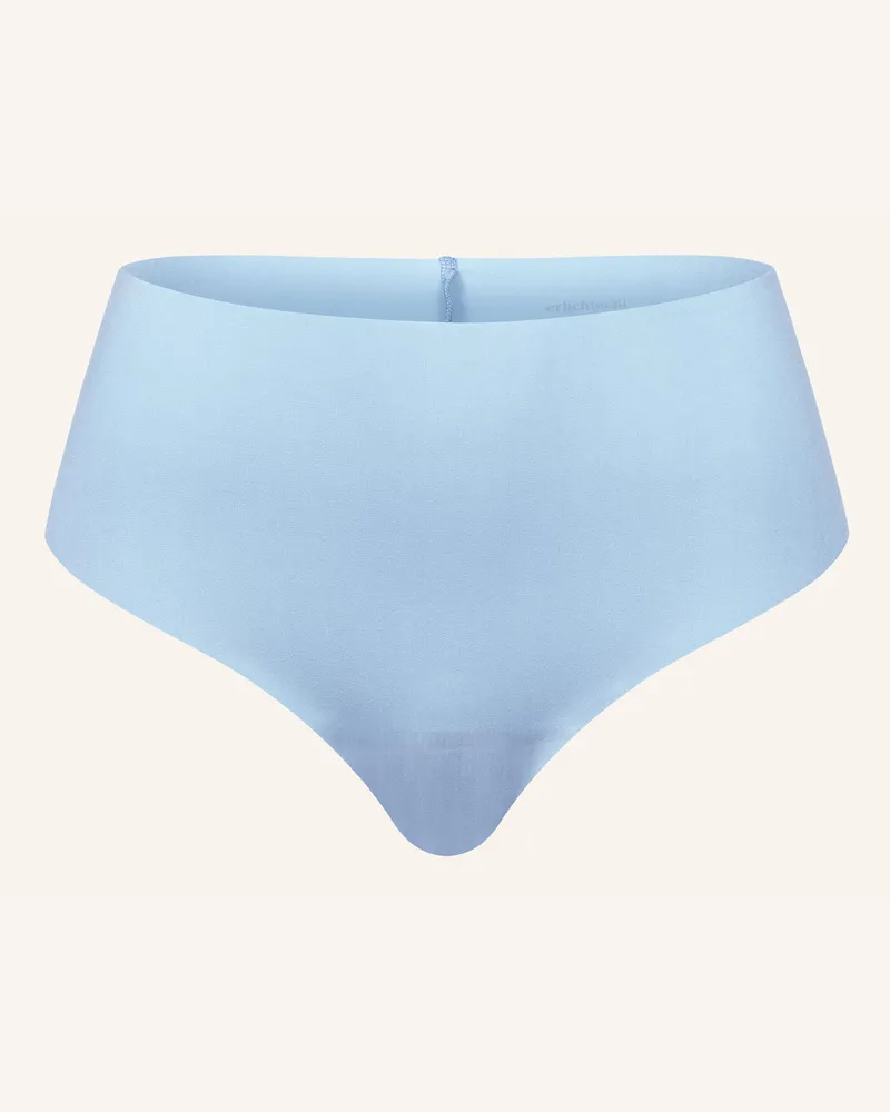 Ehrlich Textil 3er Pack Light Touch High Waist Brazil String Aus Weichem Modal - Nahtlose Kanten blau Blau