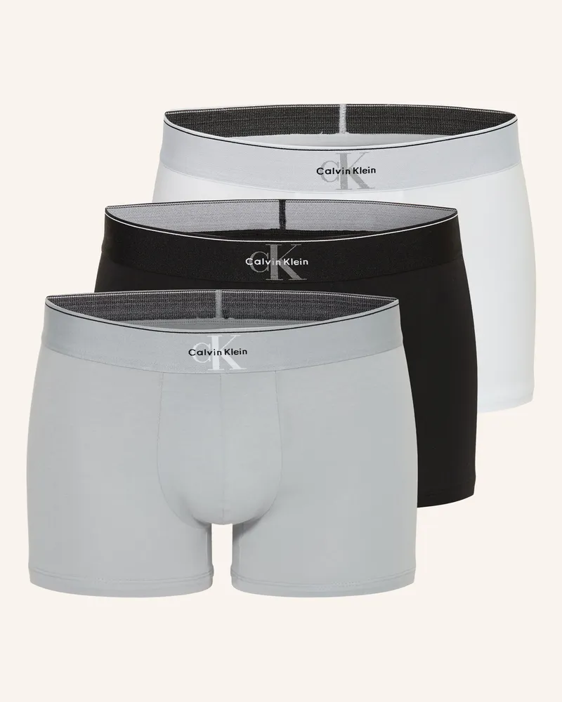 Calvin Klein 3er-Pack Boxershorts Graphic Monogram grau Schwarz