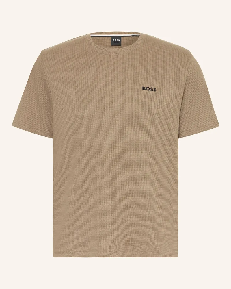 HUGO BOSS Schlafshirt braun Taupe