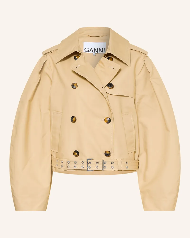 Ganni Trench-Jacke Mit Nieten beige Camel