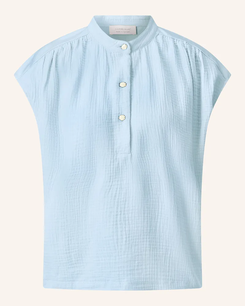 Rich&Royal T-Shirt im Materialmix Hellblau