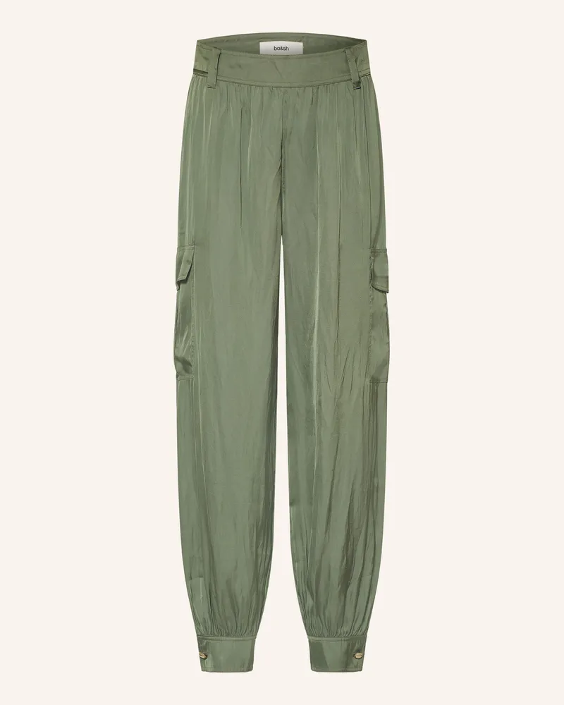 ba&sh Cargohose Celia Aus Satin gruen Grün