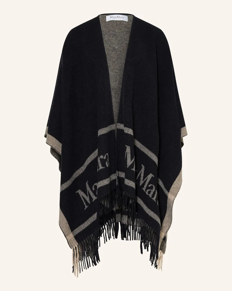 Max Mara Jacquard-Cape Hilde blau Dunkelblau