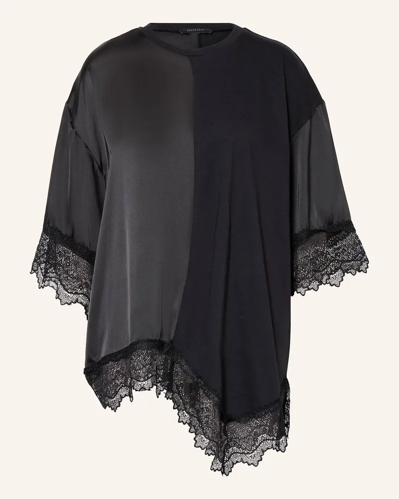 AllSaints Blusenshirt LENNY im Materialmix Schwarz