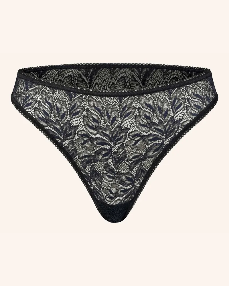 Ehrlich Textil Iconic Lace String Aus Nachhaltiger Spitze - Atmungsaktiv schwarz Schwarz