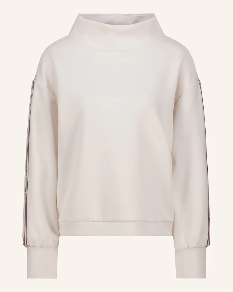 monari Sweatshirt Mit Schmucksteinen weiss Beige
