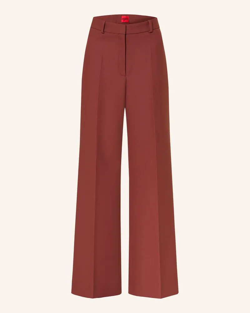 HUGO BOSS Marlenehose Hasmina braun Dunkelrot