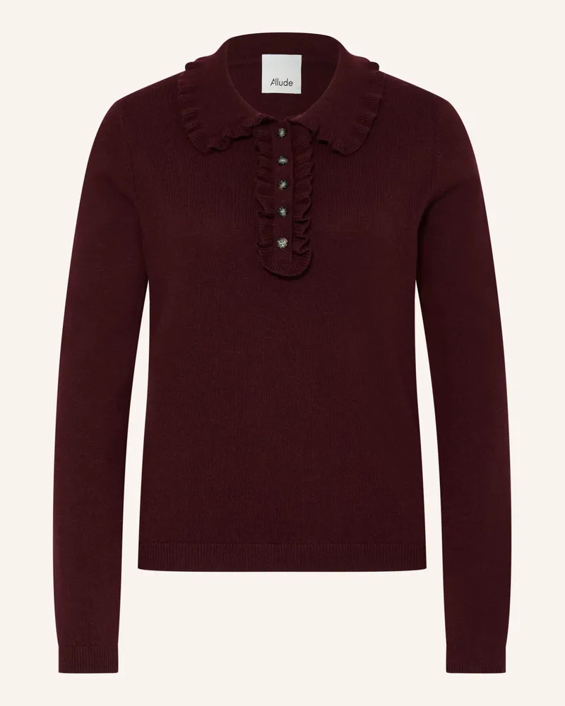 ALLUDE Pullover Mit Cashmere Und Rüschen rot Dunkelrot