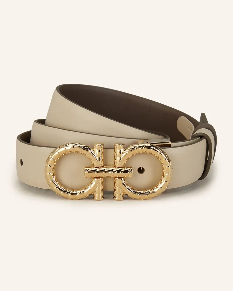 Ferragamo Ledergürtel Beige