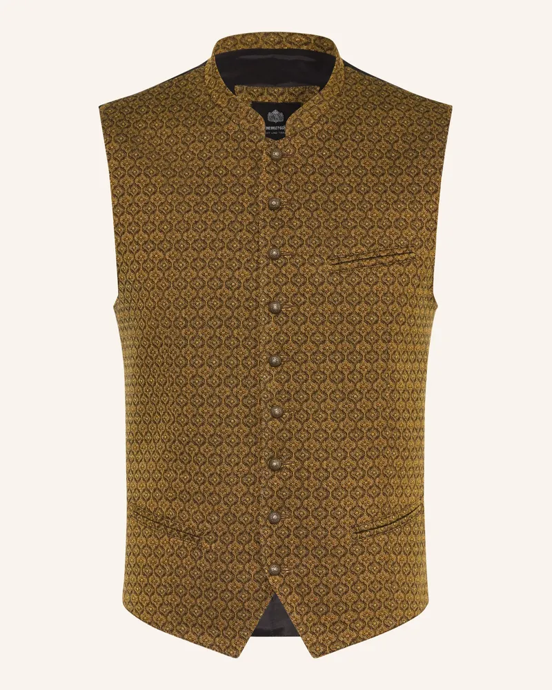 Hammerschmid Trachtenweste Xaver Slim Fit gelb Cognac