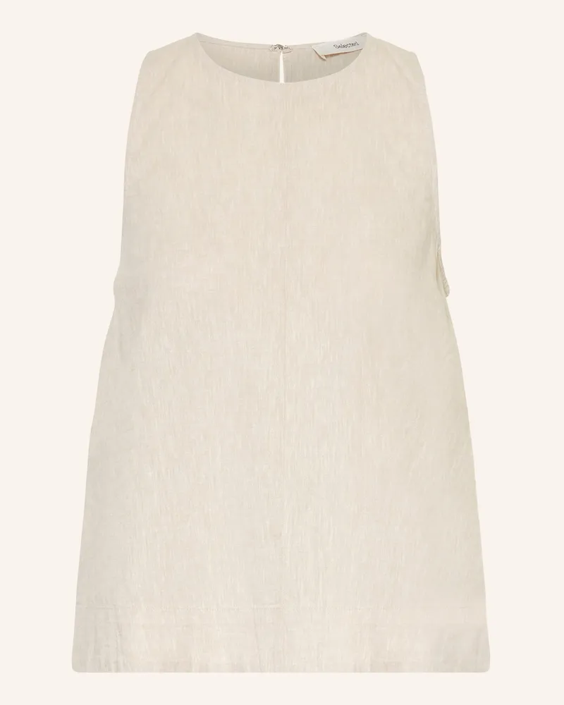 Selected Top Mit Leinen beige Beige