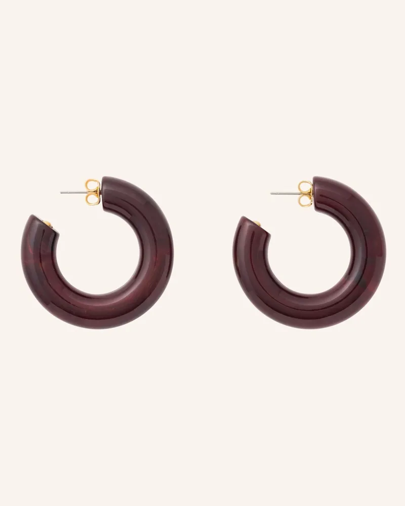 Vanessa Baroni Creolen Classic Bordeaux Marble By Glambou gold Gold