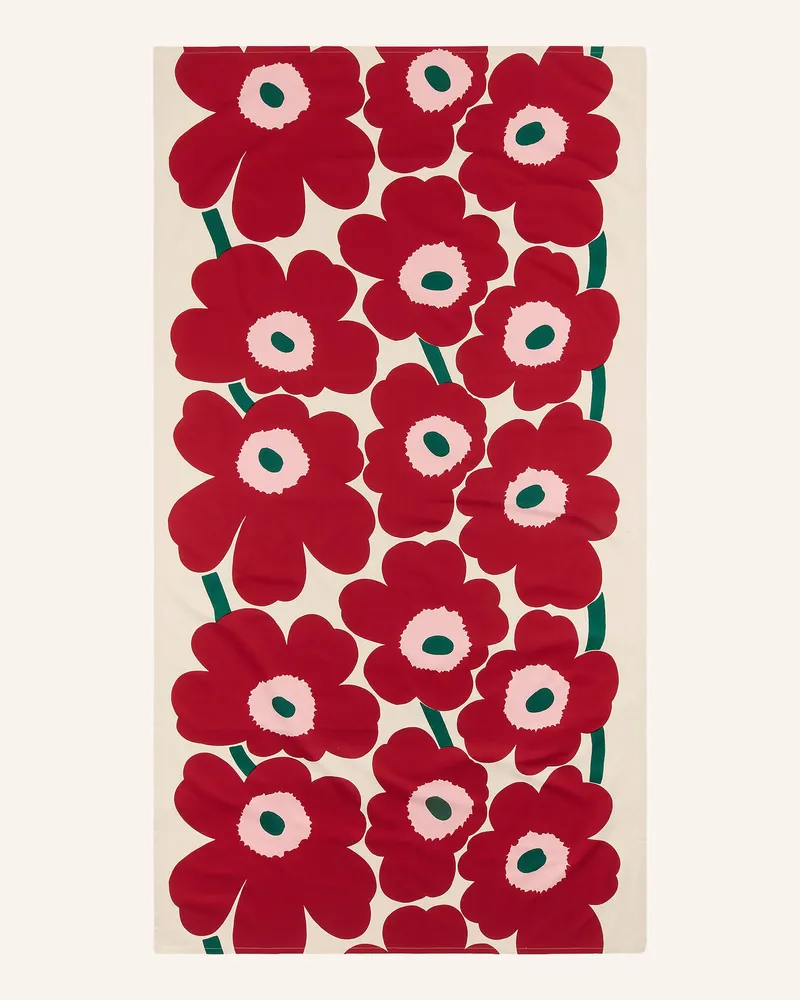 Marimekko Tischdecke Unikko rot Beige