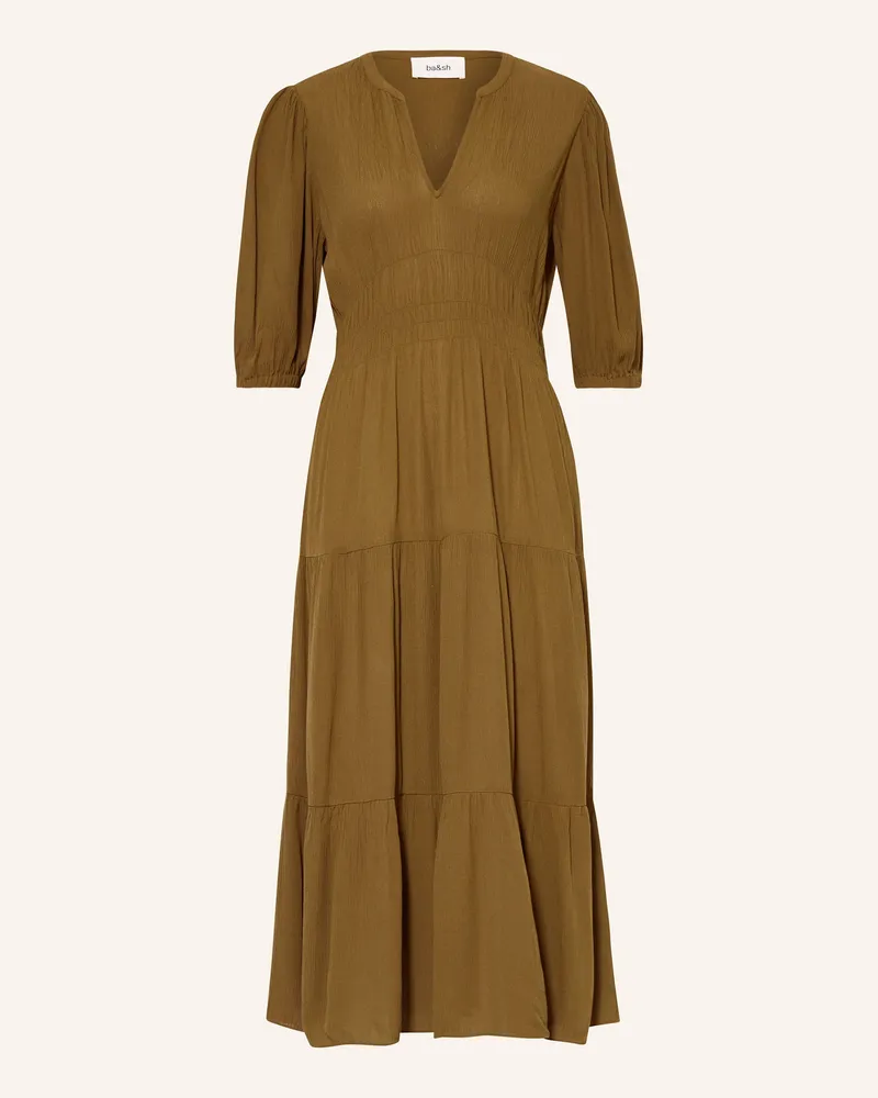 ba&sh Kleid NORMA mit Rüschen Khaki